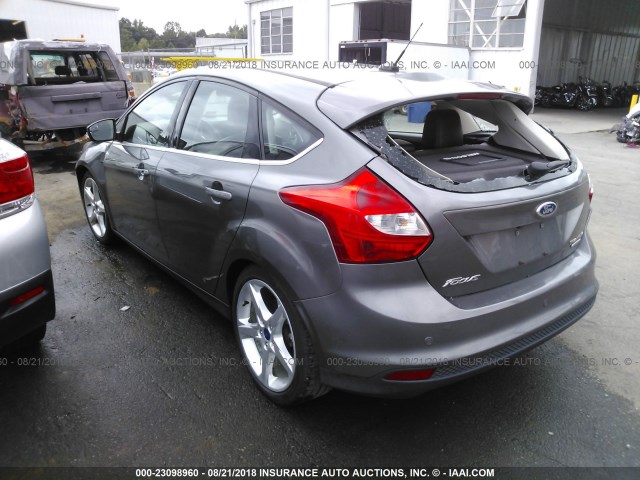 1FADP3N23EL153606 - 2014 FORD FOCUS TITANIUM GRAY photo 3