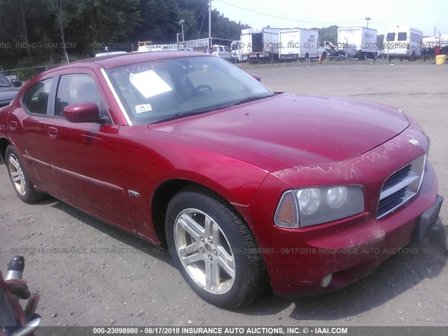 2B3KA53H16H235176 - 2006 DODGE CHARGER R/T RED photo 1