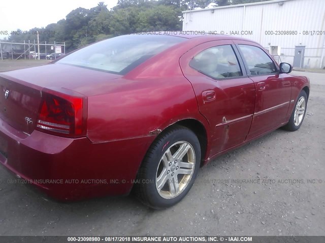 2B3KA53H16H235176 - 2006 DODGE CHARGER R/T RED photo 4