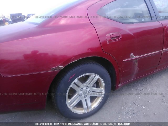 2B3KA53H16H235176 - 2006 DODGE CHARGER R/T RED photo 6