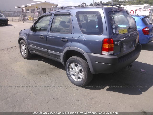 1FMYU04101KA80010 - 2001 FORD ESCAPE XLT BLUE photo 3