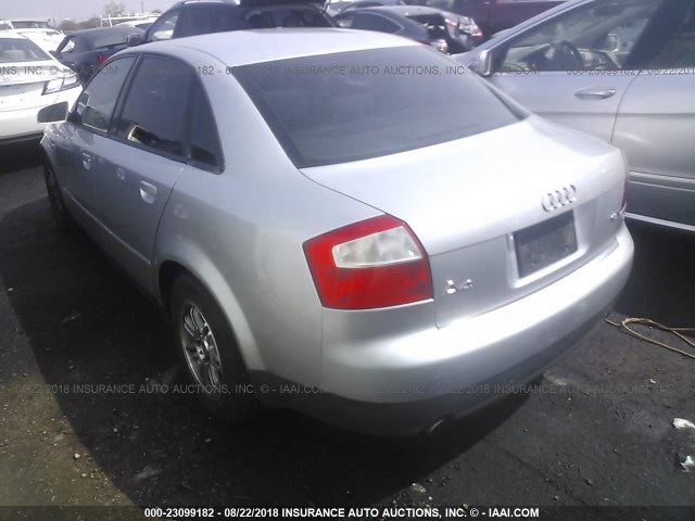 WAUJC68E73A380691 - 2003 AUDI A4 1.8T SILVER photo 3