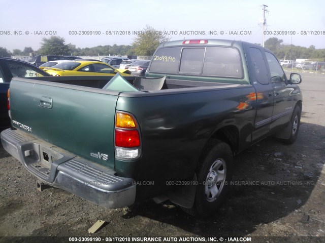 5TBRT34113S372721 - 2003 TOYOTA TUNDRA ACCESS CAB SR5 GREEN photo 4