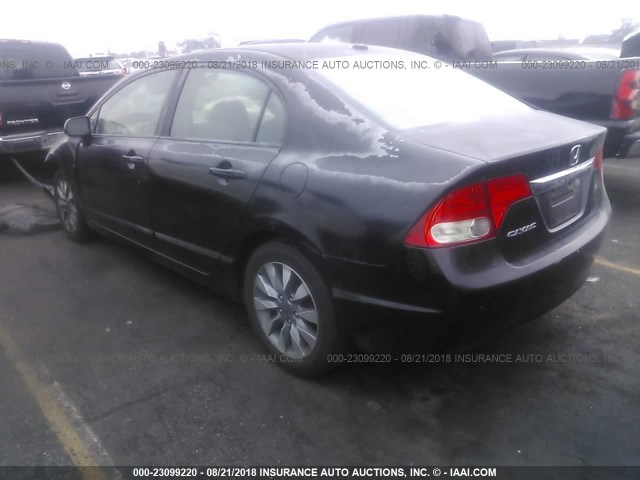 2HGFA16989H500775 - 2009 HONDA CIVIC EXL 黑色 照片 3