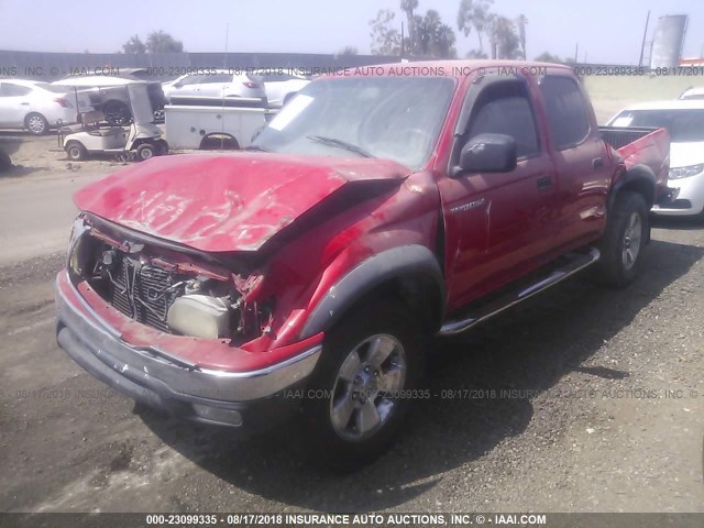 5TEGM92N64Z449317 - 2004 TOYOTA TACOMA DOUBLE CAB PRERUNNER RED photo 2