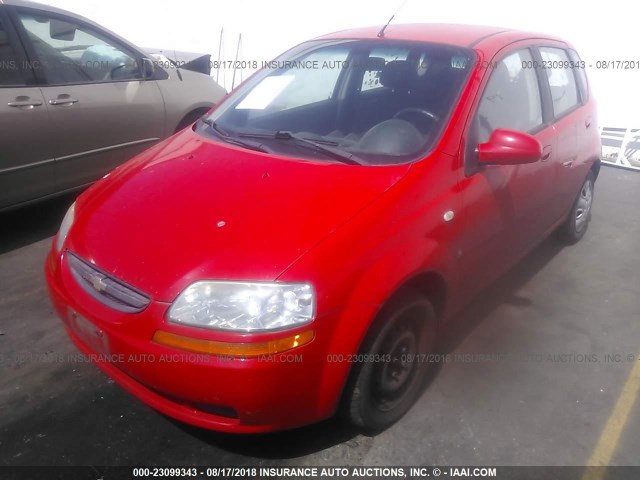 KL1TD66657B695081 - 2007 CHEVROLET AVEO LS RED photo 2