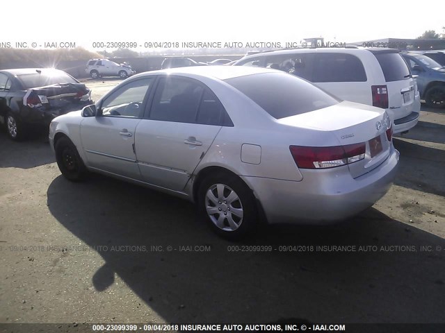 5NPET46C76H142220 - 2006 HYUNDAI SONATA GL SILVER photo 3