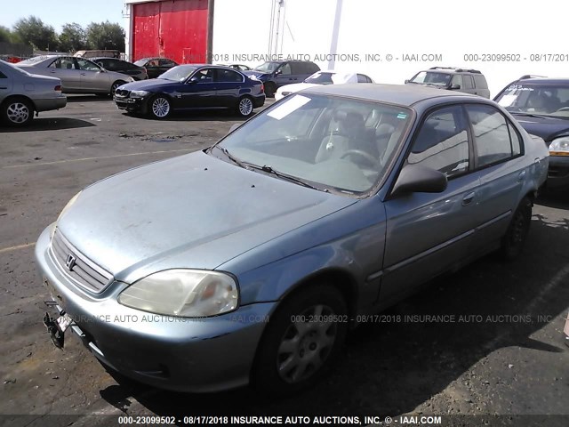 2HGEJ6613YH576017 - 2000 HONDA CIVIC SE GRAY photo 2