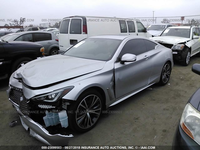 JN1CV7EK1JM200125 - 2018 INFINITI Q60 PURE/LUXE SILVER photo 2