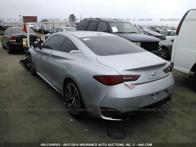 JN1CV7EK1JM200125 - 2018 INFINITI Q60 PURE/LUXE SILVER photo 3