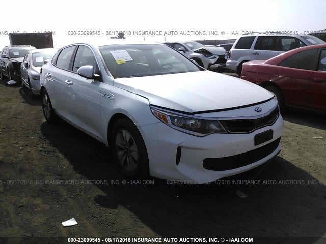 KNAGT4LE7J5024317 - 2018 KIA OPTIMA HYBRID WHITE photo 1