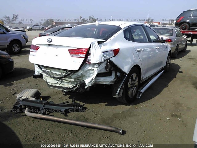 KNAGT4LE7J5024317 - 2018 KIA OPTIMA HYBRID WHITE photo 4