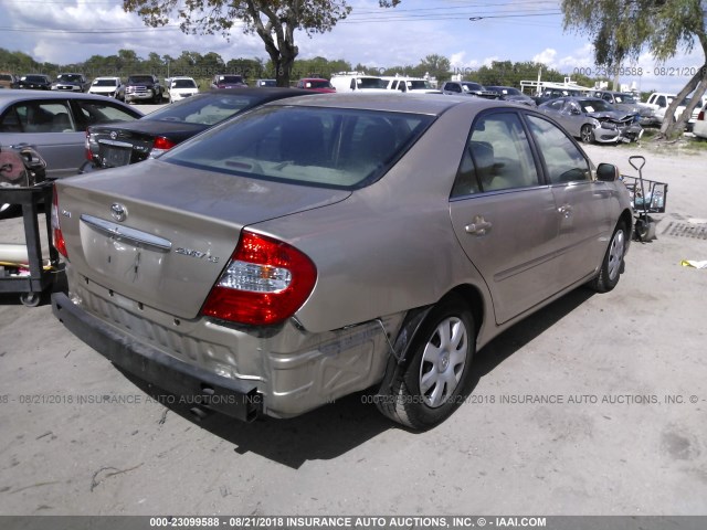4T1BE32K22U575847 - 2002 TOYOTA CAMRY LE/XLE/SE Qızıl foto 4