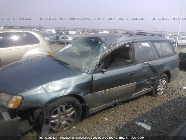 4S3BH665117602048 - 2001 SUBARU LEGACY OUTBACK GREEN photo 6