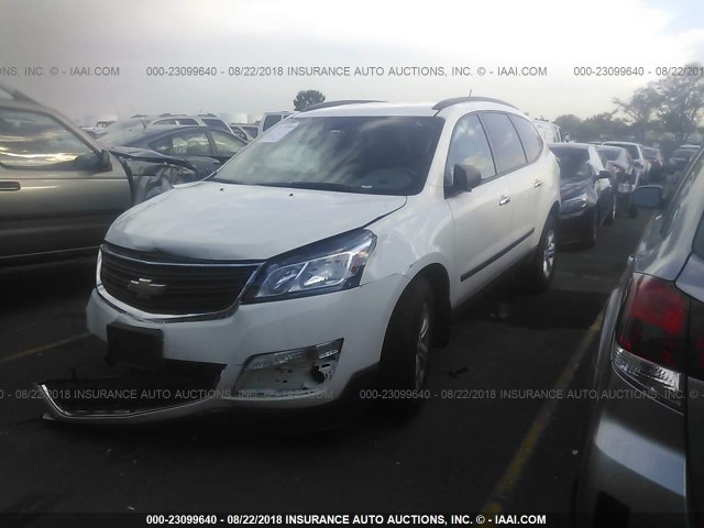 1GNKVFKD2EJ287816 - 2014 CHEVROLET TRAVERSE LS WHITE photo 2