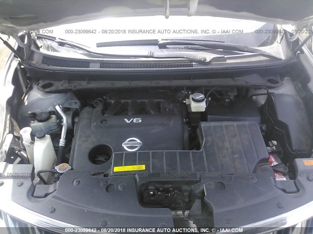 JN8AZ18W89W153636 - 2009 NISSAN MURANO S/SL/LE SILVER photo 10