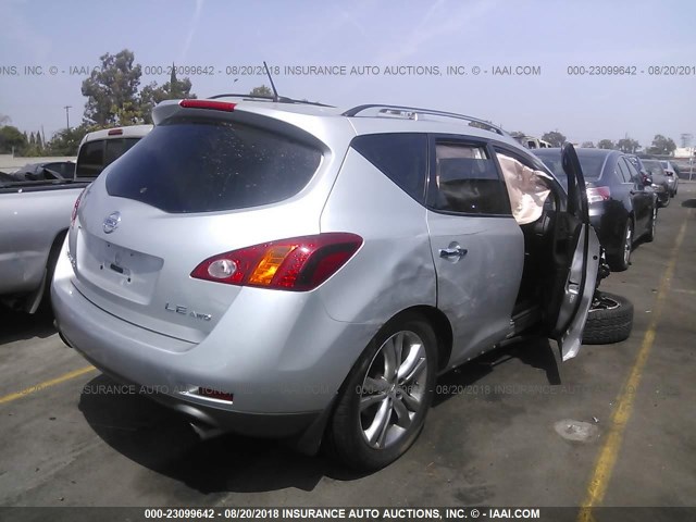 JN8AZ18W89W153636 - 2009 NISSAN MURANO S/SL/LE SILVER photo 4