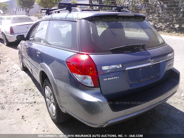 4S4BP60C496341683 - 2009 SUBARU OUTBACK BLUE photo 3