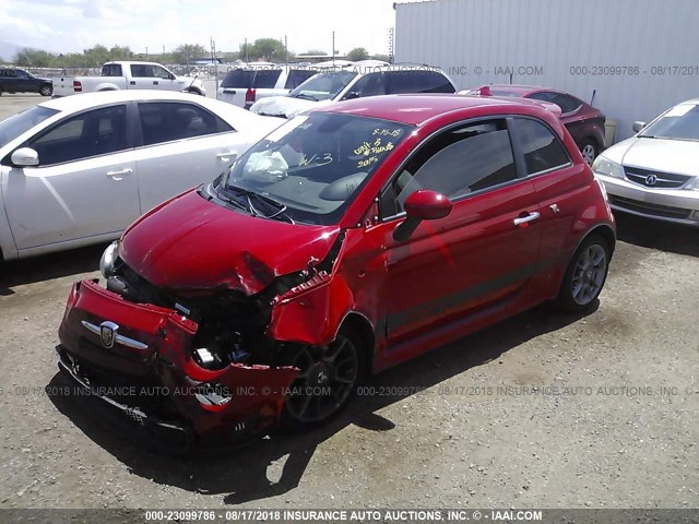 3C3CFFFH4FT615789 - 2015 FIAT 500 ABARTH RED photo 2