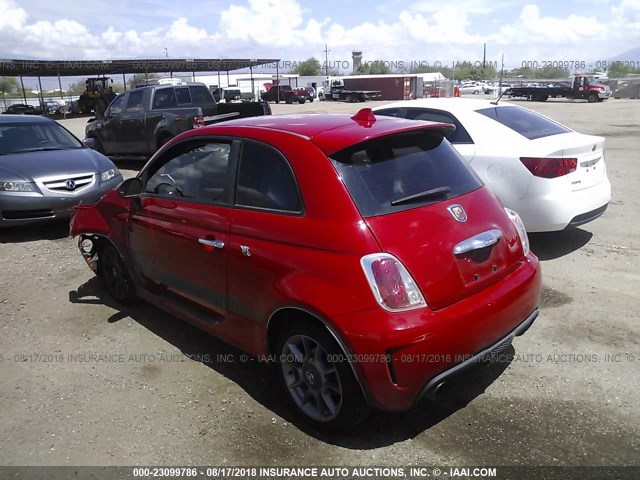 3C3CFFFH4FT615789 - 2015 FIAT 500 ABARTH RED photo 3