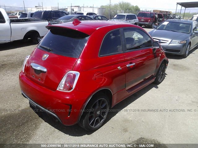 3C3CFFFH4FT615789 - 2015 FIAT 500 ABARTH RED photo 4