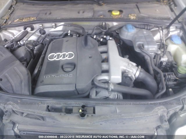 WAULC68E82A239829 - 2002 AUDI A4 1.8T QUATTRO SILVER photo 10