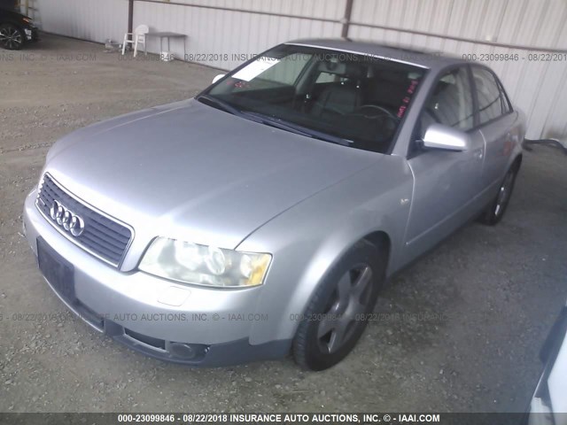 WAULC68E82A239829 - 2002 AUDI A4 1.8T QUATTRO SILVER photo 2