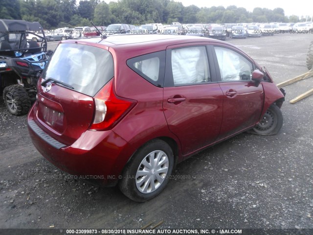 3N1CE2CPXGL408296 - 2016 NISSAN VERSA NOTE S/S PLUS/SV/SL/SR RED photo 4