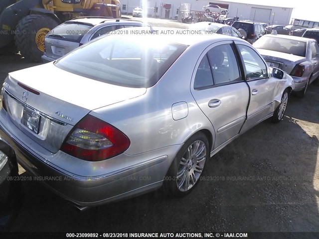 WDBUF87X78B204195 - 2008 MERCEDES-BENZ E 350 4MATIC SILVER photo 4