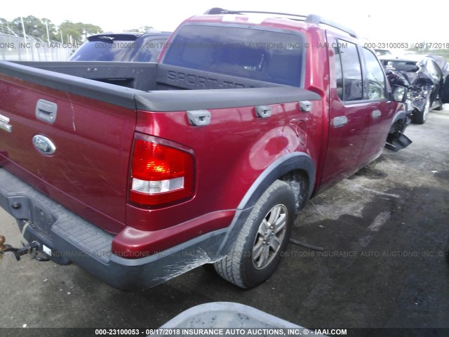 1FMEU31K67UA09327 - 2007 FORD EXPLORER SPORT TR XLT RED photo 4