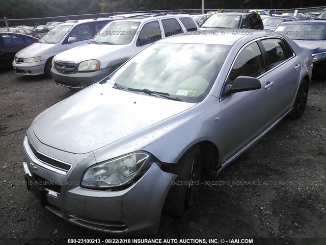 1G1ZG57B28F196211 - 2008 CHEVROLET MALIBU LS ვერცხლისფერი ფოტო 2
