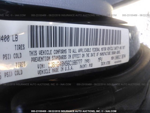 1J8HG48N56C188777 - 2006 JEEP COMMANDER BLACK photo 9