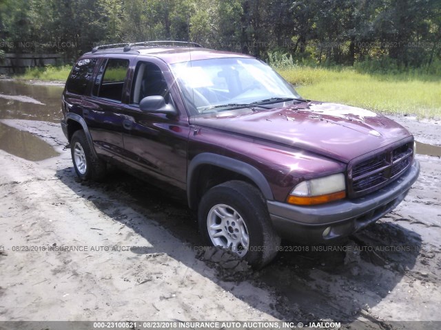 1B4HS38N22F207498 - 2002 DODGE DURANGO SPORT/SXT BURGUNDY photo 1