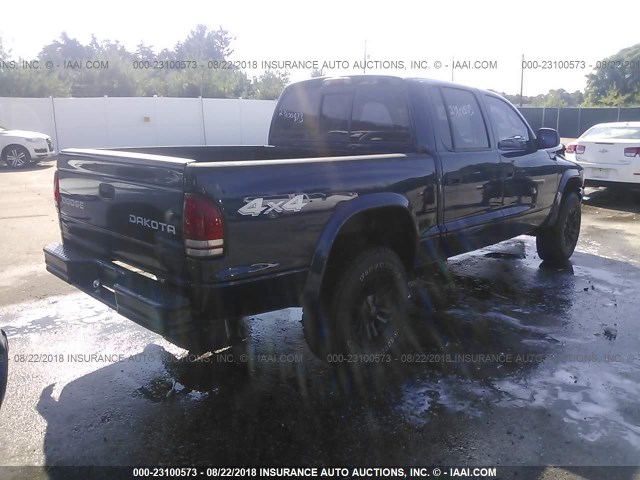 1D7HG38K04S635385 - 2004 DODGE DAKOTA QUAD SPORT BLUE photo 4