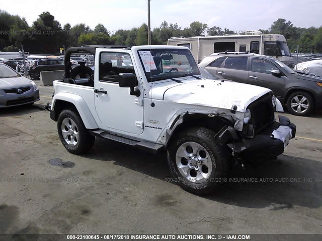 1C4AJWBG5EL268336 - 2014 JEEP WRANGLER SAHARA WHITE photo 1