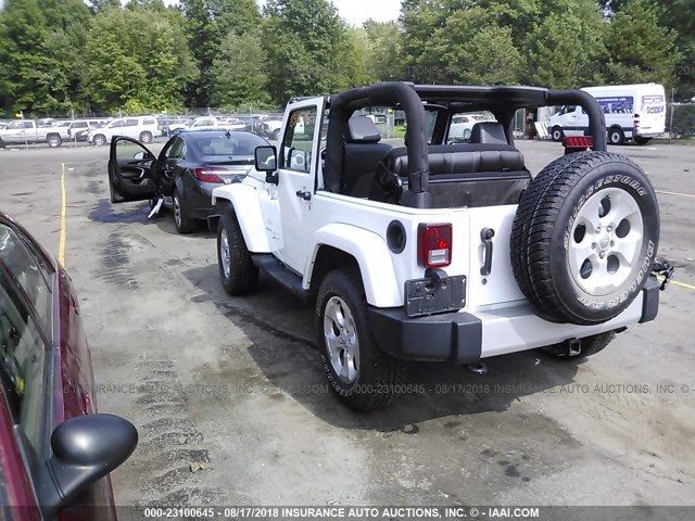 1C4AJWBG5EL268336 - 2014 JEEP WRANGLER SAHARA WHITE photo 3