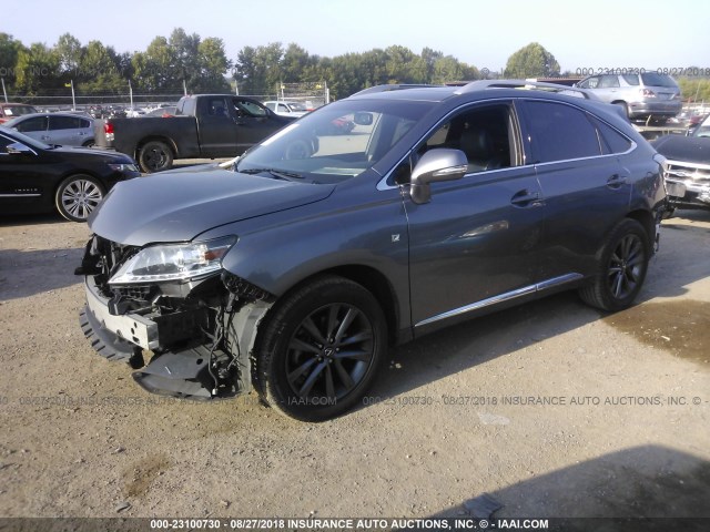 2T2BK1BA6DC175293 - 2013 LEXUS RX 350/BASE/F SPORT GRAY photo 2