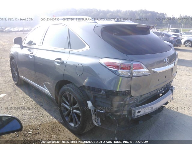 2T2BK1BA6DC175293 - 2013 LEXUS RX 350/BASE/F SPORT GRAY photo 3