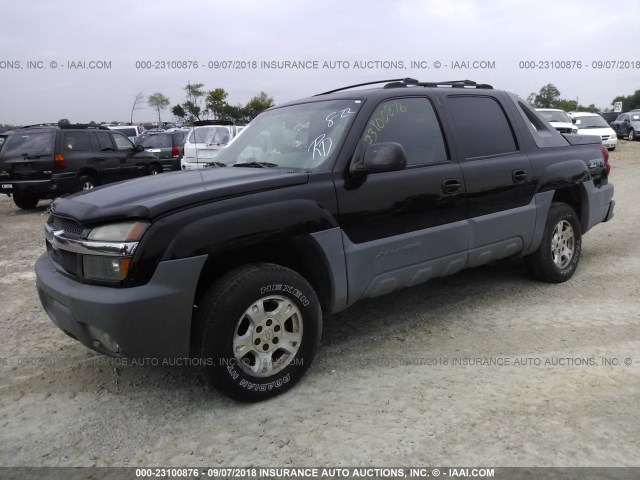 3GNEC13TX2G180814 - 2002 CHEVROLET AVALANCHE C1500 BLACK photo 2