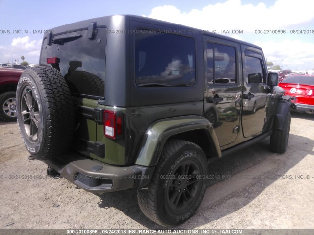 1C4BJWEG1GL289333 - 2016 JEEP WRANGLER UNLIMITE SAHARA GREEN photo 4