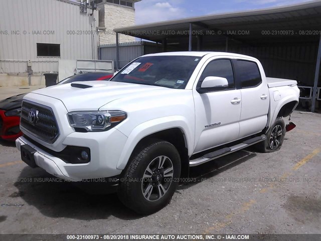 5TFAZ5CN1GX001447 - 2016 TOYOTA TACOMA DBL CAB/SR5/TRD SPORT/OR WHITE photo 2