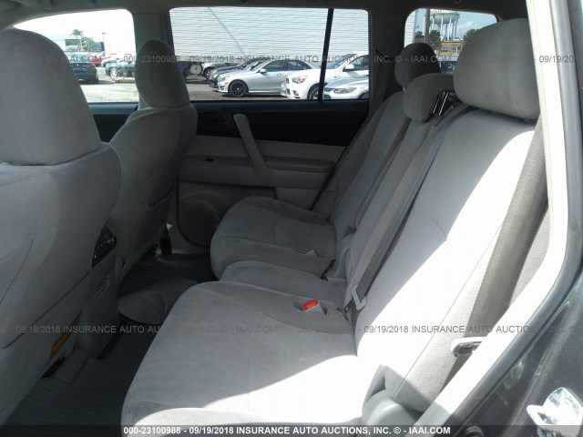 5TDBK3EH3CS141357 - 2012 TOYOTA HIGHLANDER SE GRAY photo 8