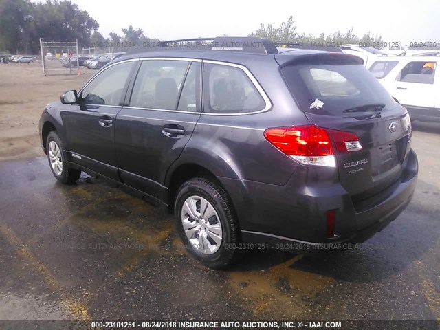 4S4BRBAC3C1231780 - 2012 SUBARU OUTBACK 2.5I GRAY photo 3