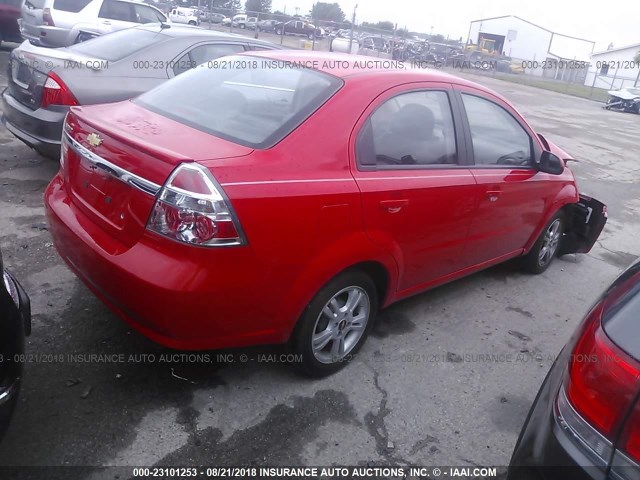 KL1TD5DE1BB139427 - 2011 CHEVROLET AVEO LS/LT წითელი ფოტო 4