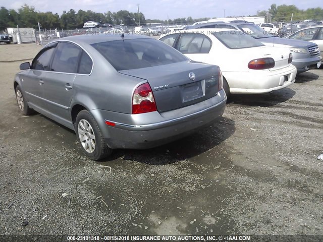 WVWPD63BX3P290276 - 2003 VOLKSWAGEN PASSAT GLS GRAY photo 3