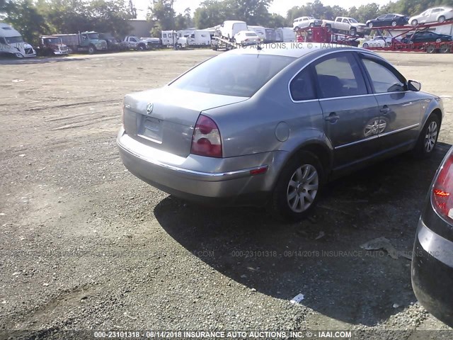 WVWPD63BX3P290276 - 2003 VOLKSWAGEN PASSAT GLS GRAY photo 4