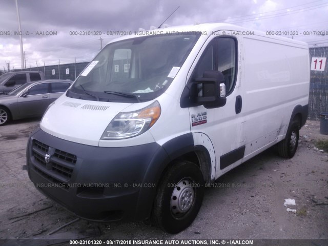 3C6TRVAG0JE104936 - 2018 RAM PROMASTER 1500 1500 STANDARD WHITE photo 2
