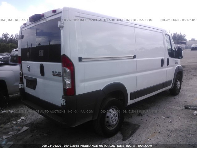 3C6TRVAG0JE104936 - 2018 RAM PROMASTER 1500 1500 STANDARD WHITE photo 4