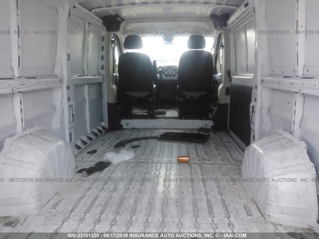 3C6TRVAG0JE104936 - 2018 RAM PROMASTER 1500 1500 STANDARD WHITE photo 8