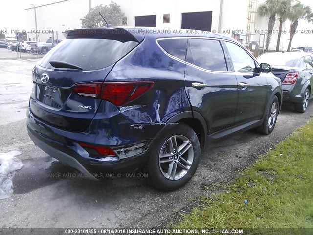 5XYZT3LB0JG542790 - 2018 HYUNDAI SANTA FE SPORT  BLUE photo 4